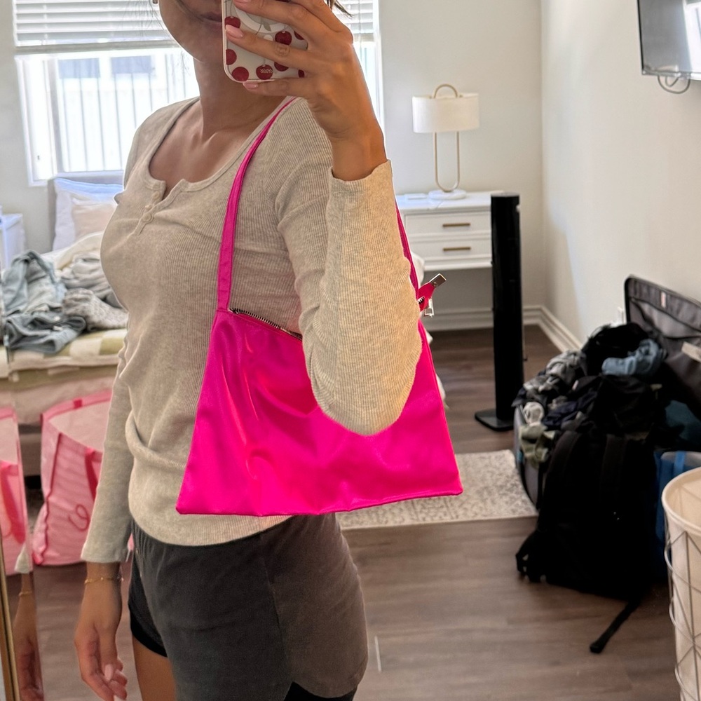 Satin pink purse